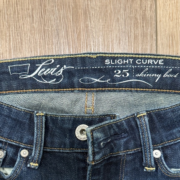 Classic Blue Denim Jeans, skinny bootcut - Picture 2 of 5